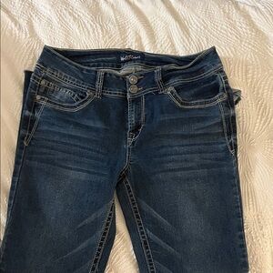 Wallflower Dark Blue Skinny Jeans with Double Button Waist